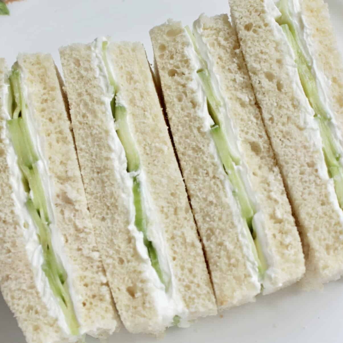 cucumber sandwiches on plate