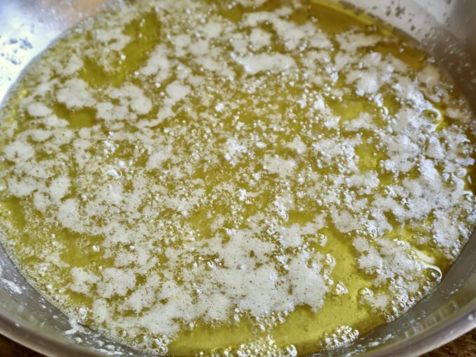 making sage brown butter sauce in a pan