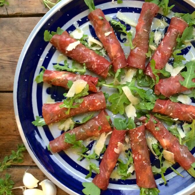 Bresaola, Arugula and Parmesan appetizers