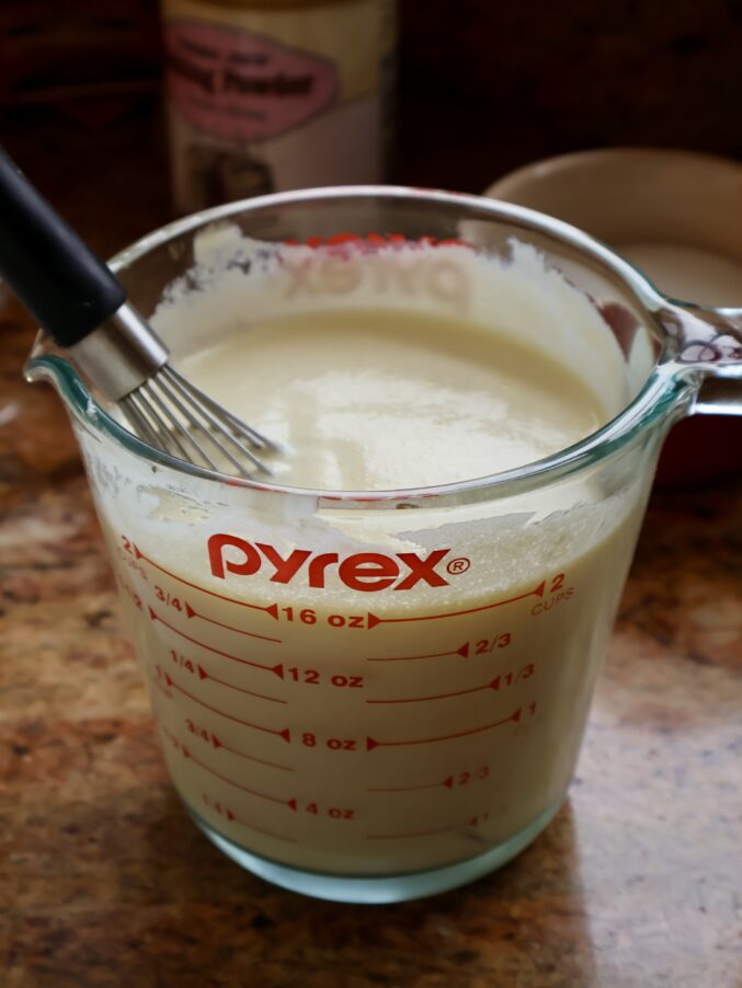 yogurt, oil and egg mixture