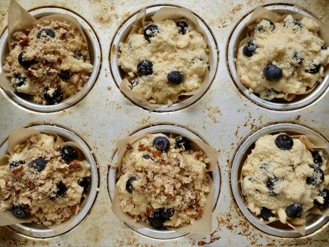 muffins ready to go into the oven