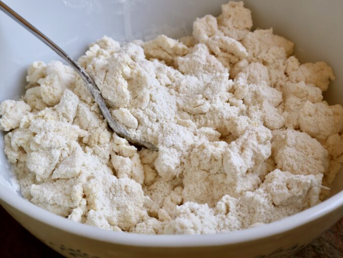 stirring in flour