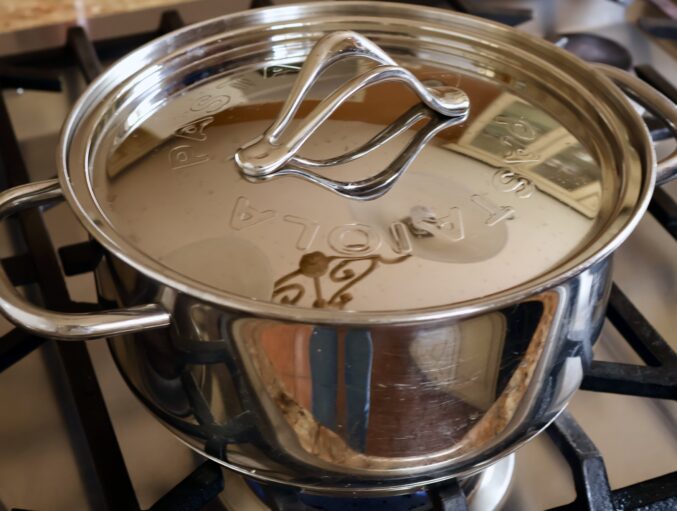 covered pot to boil cabbage