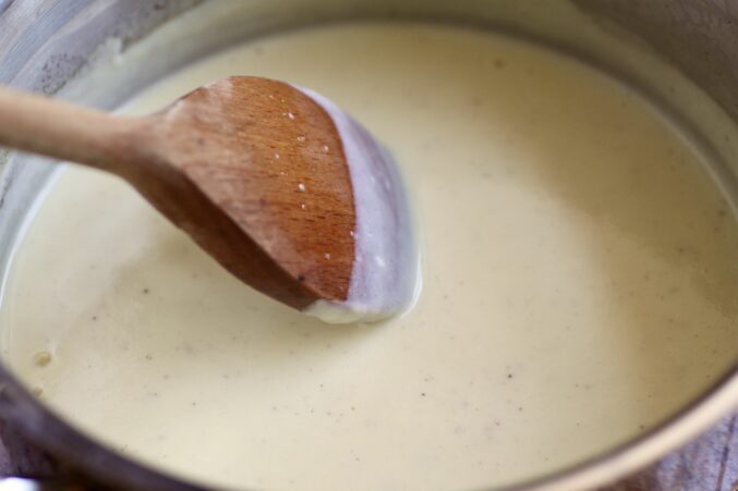 stirring custard