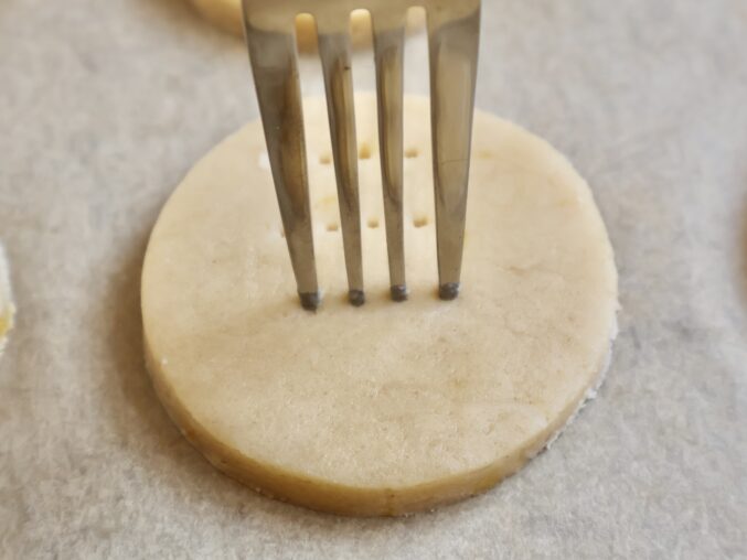 pricking shortbread