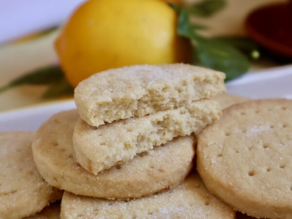 lemon shortbread cookie, broken