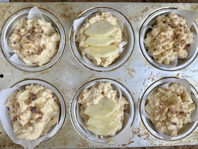filled muffin tray