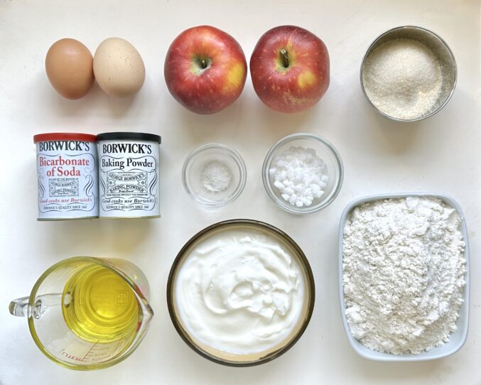 ingredients for apple muffins