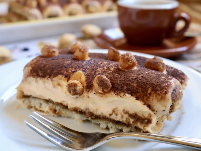 slice of amaretto tiramisu