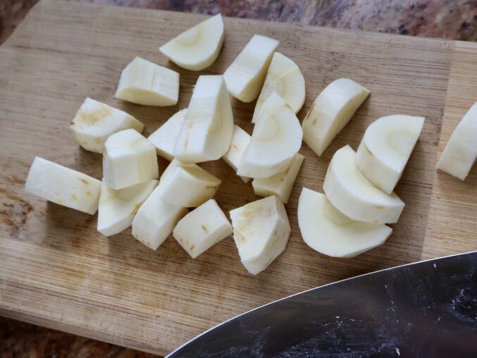 chopped parsnips