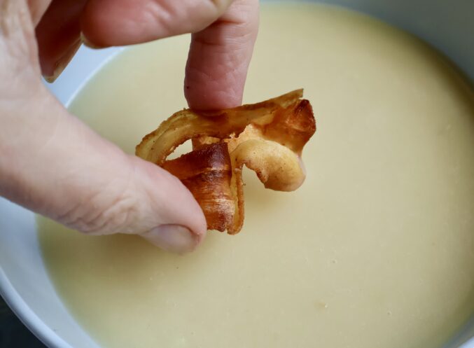 adding parsnip chips