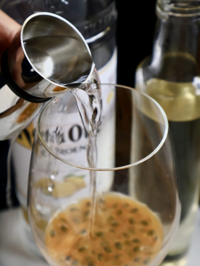 adding simple syrup