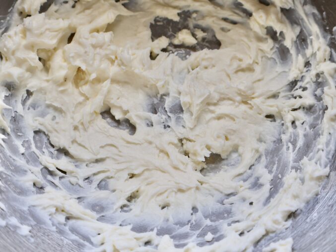 whipped cheese in a bowl