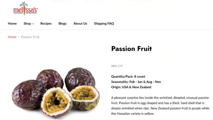 Melissa's Produce passion fruit