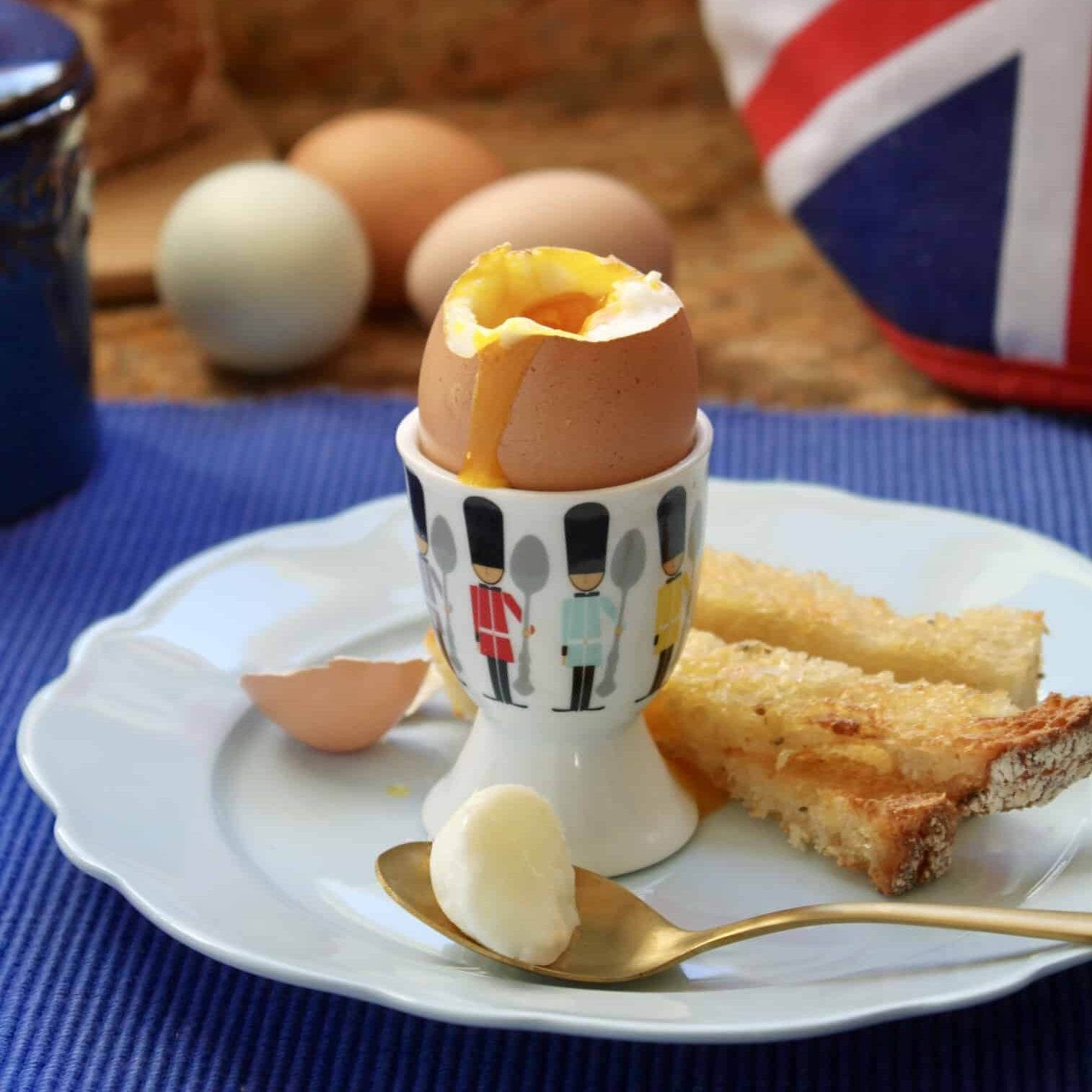 Soft boiled egg and soldiers