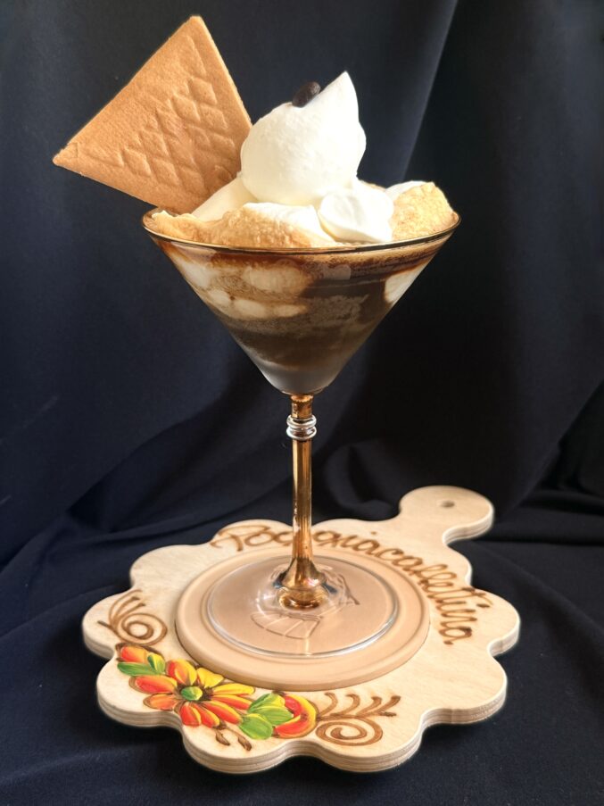 shakerato with cream and wafer