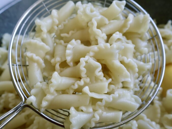draining gigli pasta