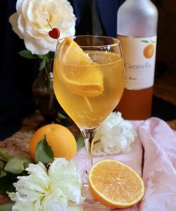 orange spritz with orangecello bottle