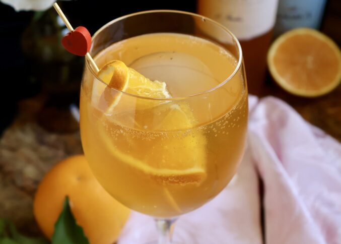 orange spritz with orange slice