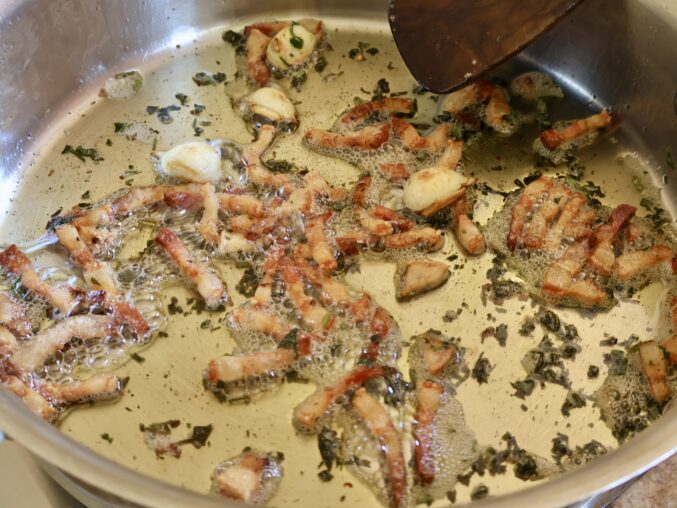 cooking pancetta