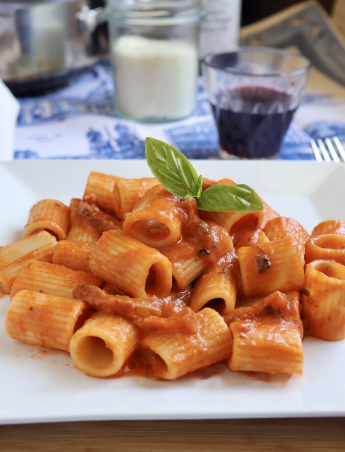 plate of rigatoni alla vodka