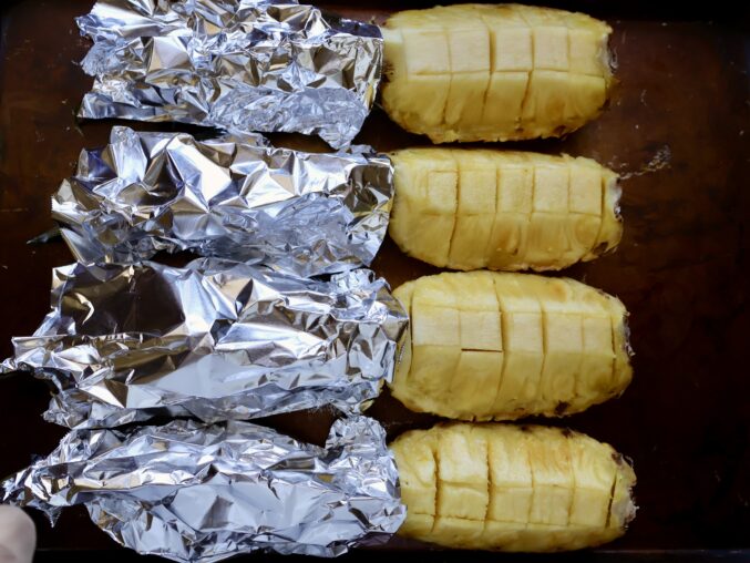 aluminum wrapped pineapple tops