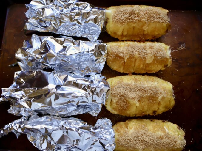 brown sugar on pineapple