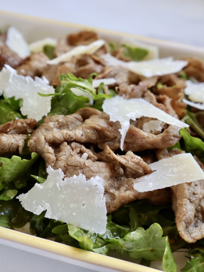 close up straccetti and parmigiano