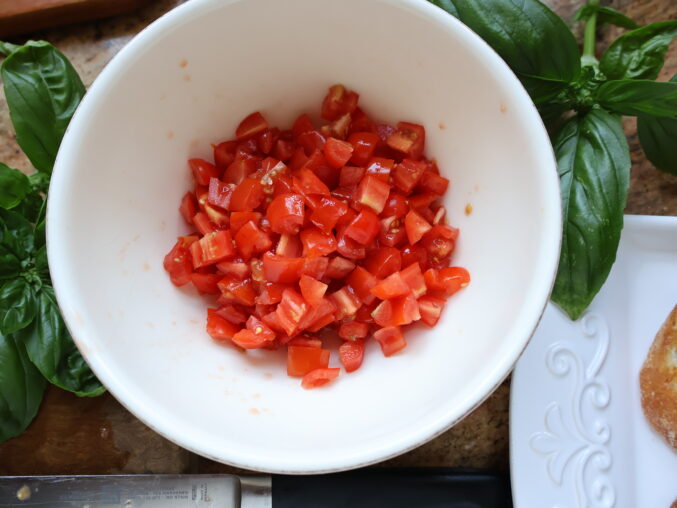 diced tomatoes for bruschetta