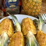 4 grilled pineapple sections teaching how to grill pineapple