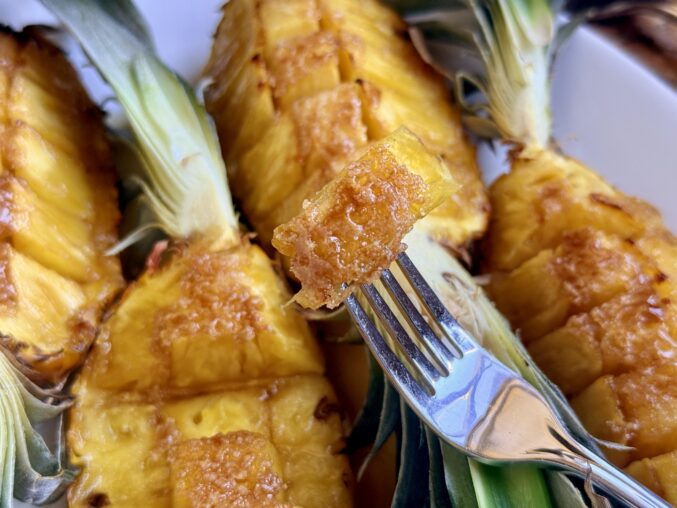 bite of grilled pineapple
