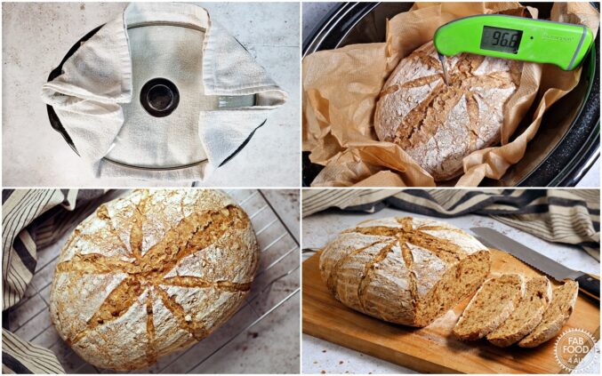 slow cooker sourdough bread collage for summer sandwiches