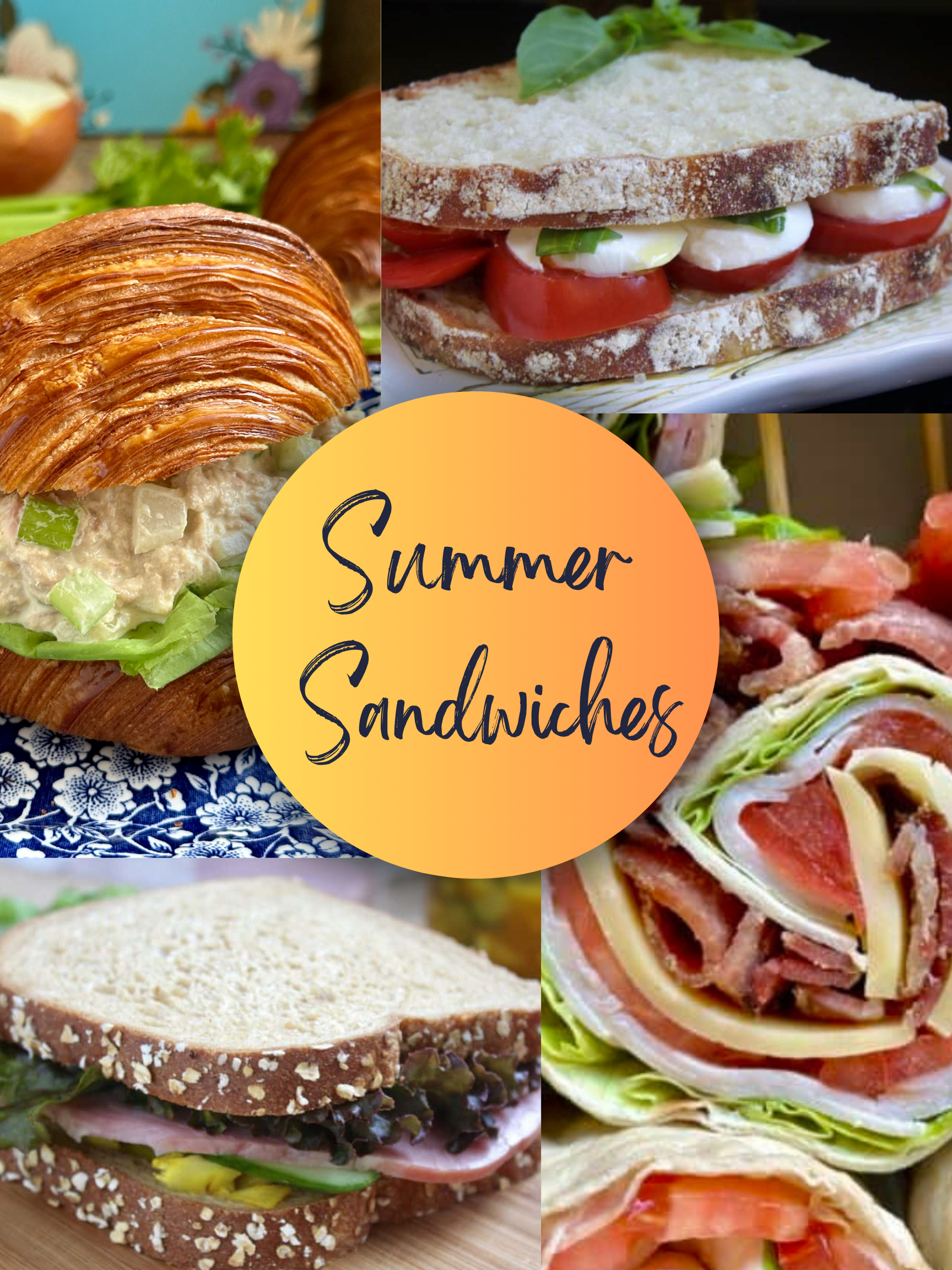 summer sandwich collage with text