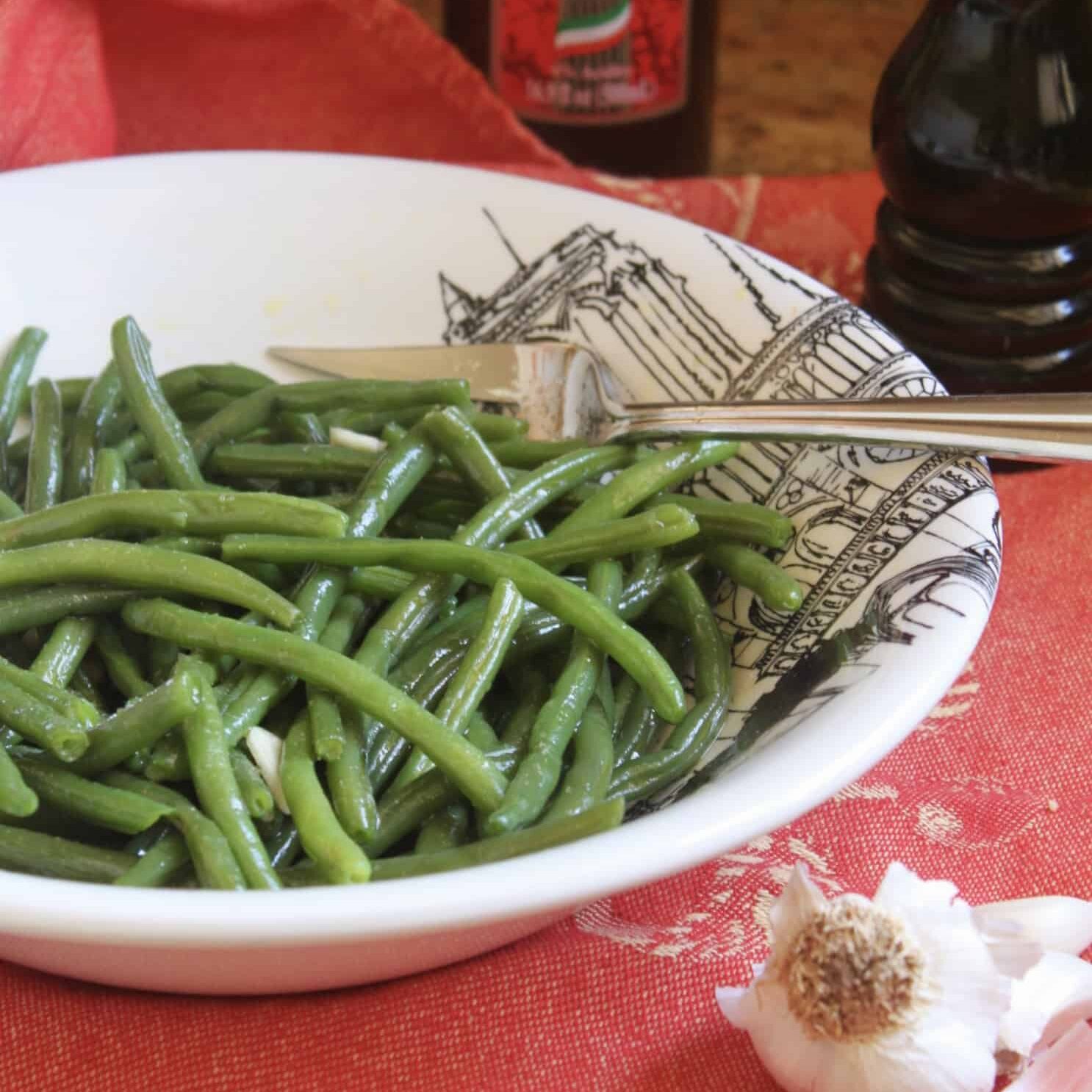 green bean salad in a bowl