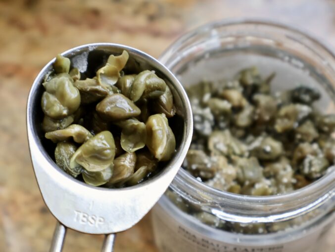 capers in spoon