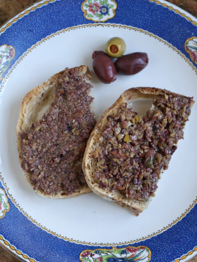 tapenade toasts overhead