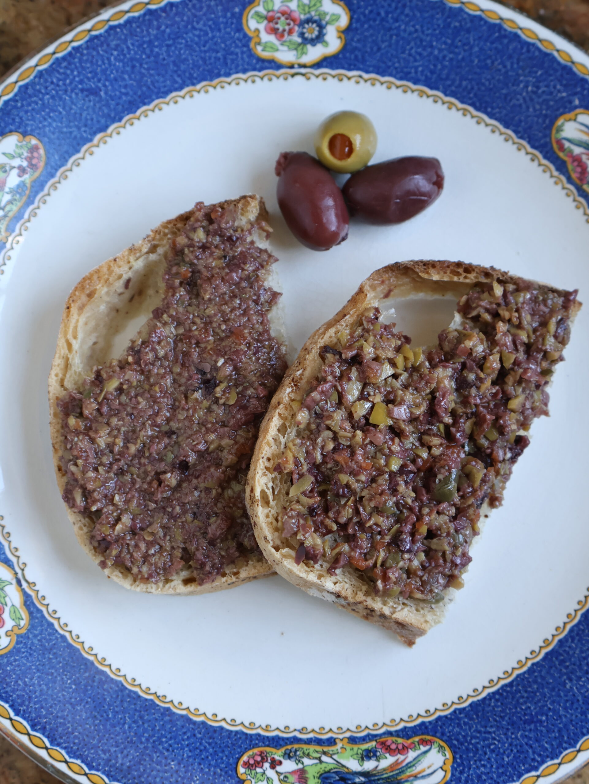 tapenade toasts overhead