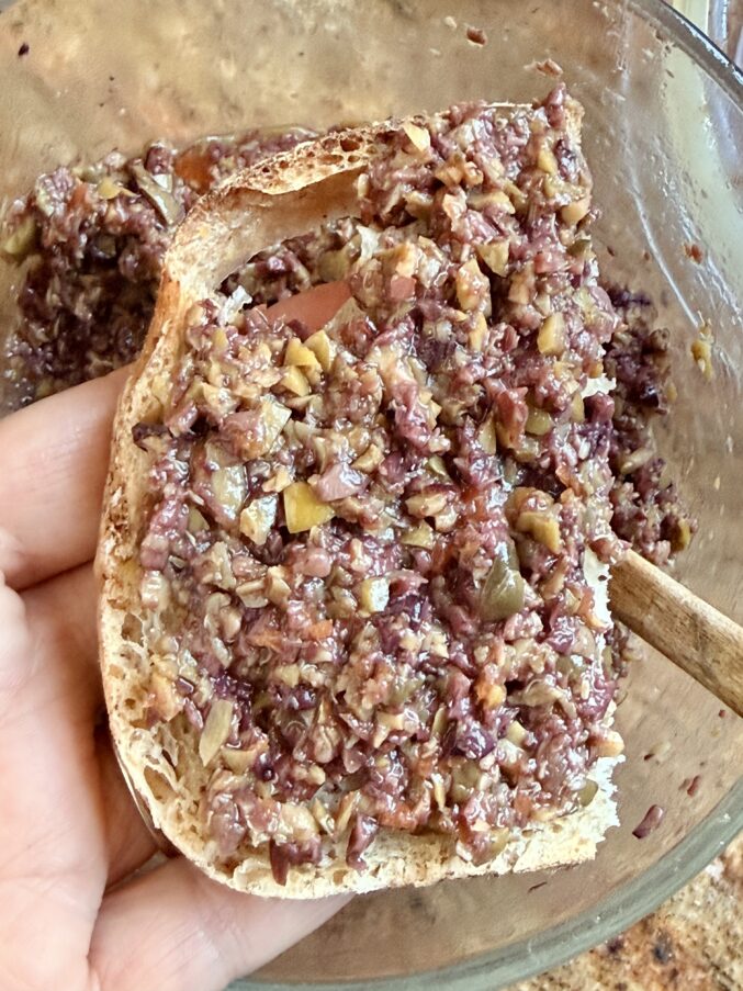 tapenade on bread