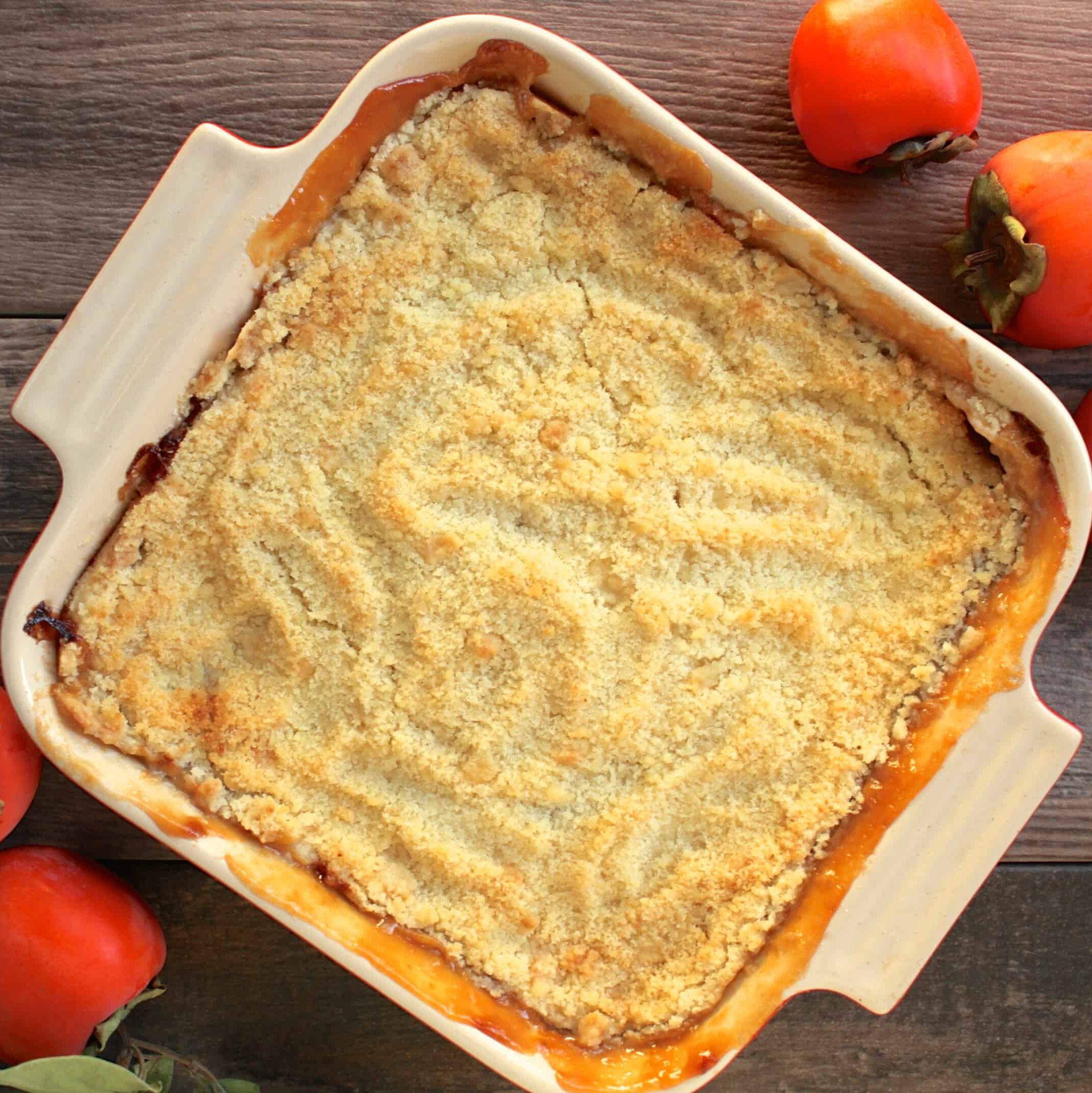 Persimmon Apple Crumble after baking