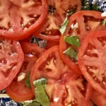 overhead Italian tomato salad