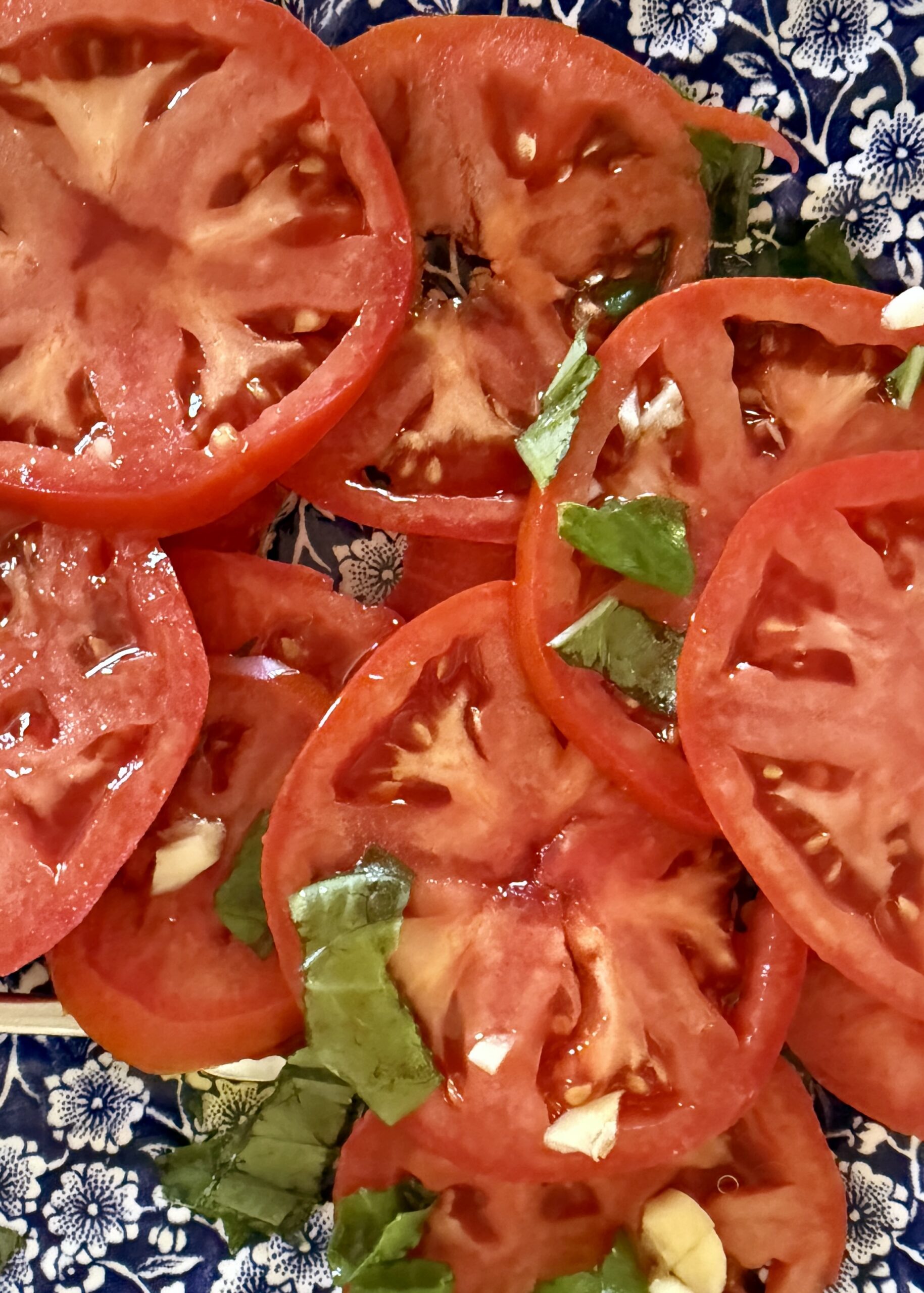 overhead Italian tomato salad