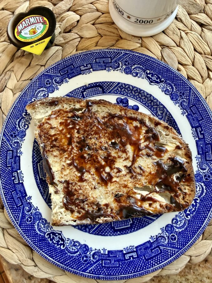 marmite on toast overhead
