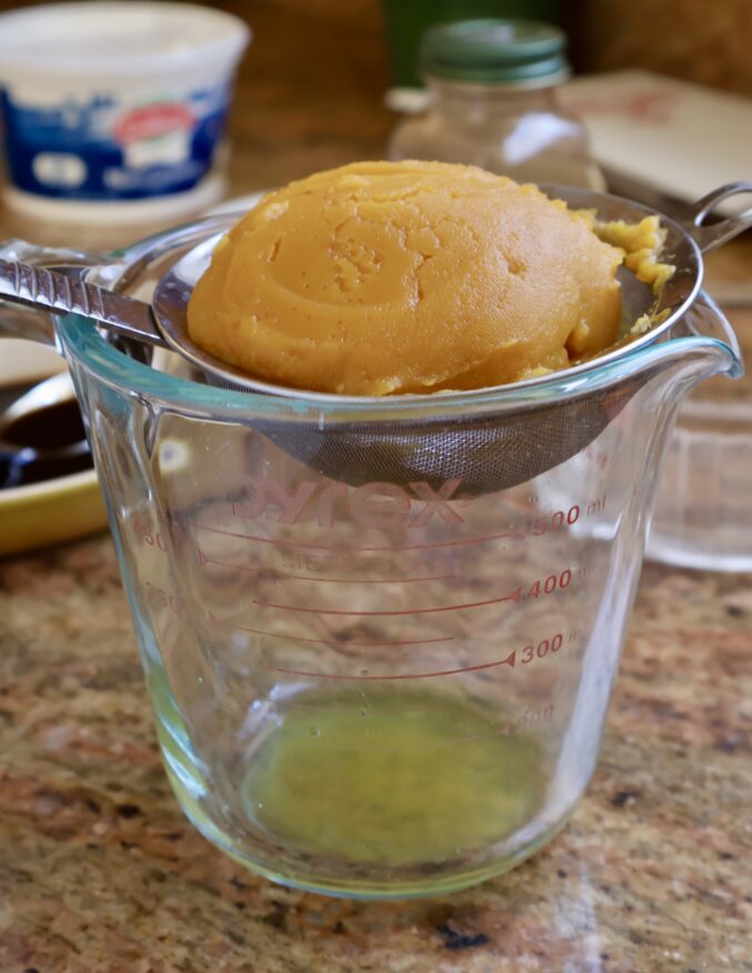 draining pumpkin