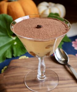 pumpkin tiramisu in a glass
