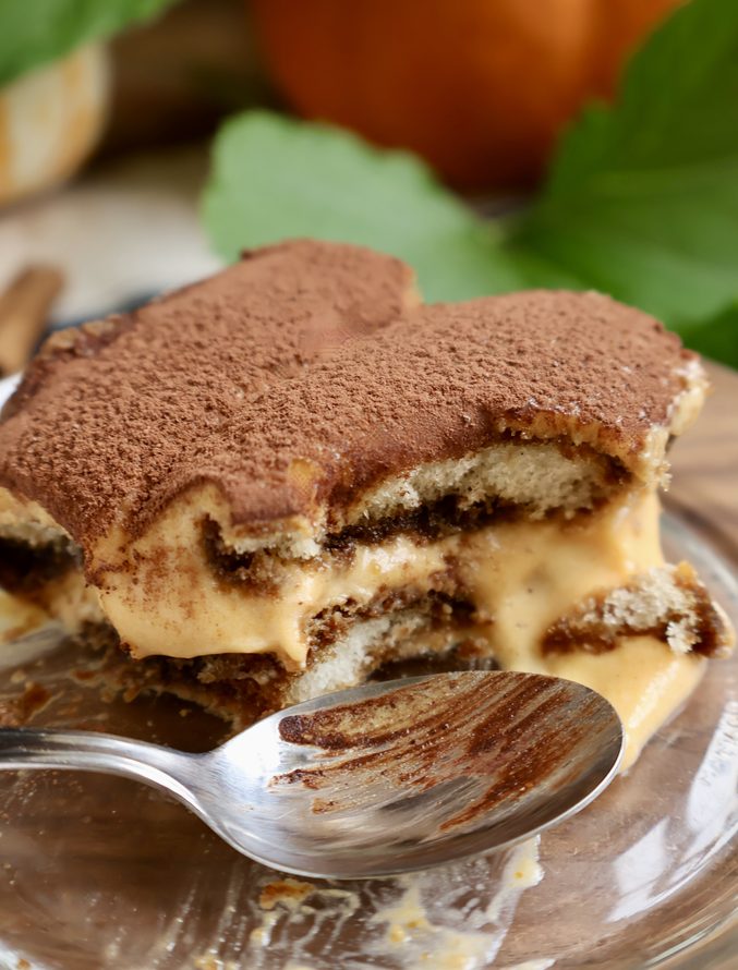 eating pumpkin tiramisu