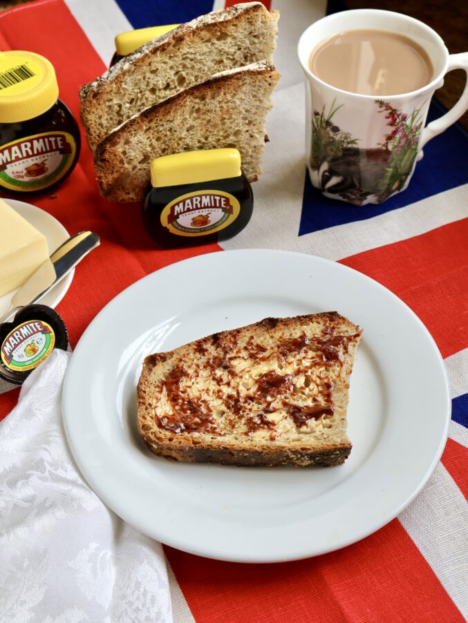 Marmite on toast with tea