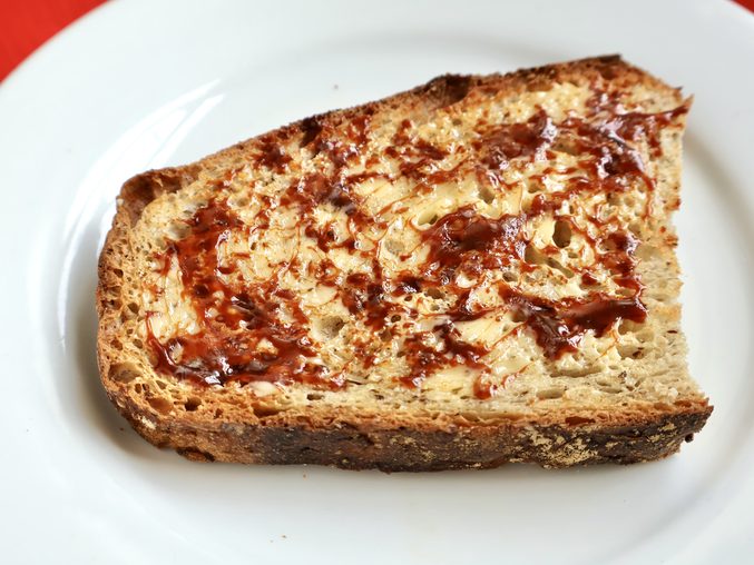 toast with butter and Marmite