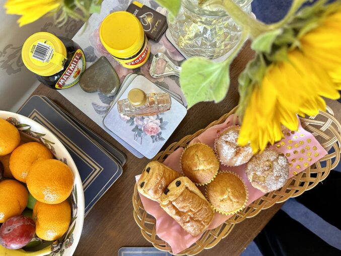 overhead breakfast buffet
