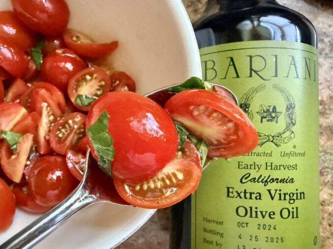tomato salad with Bariani olive oil